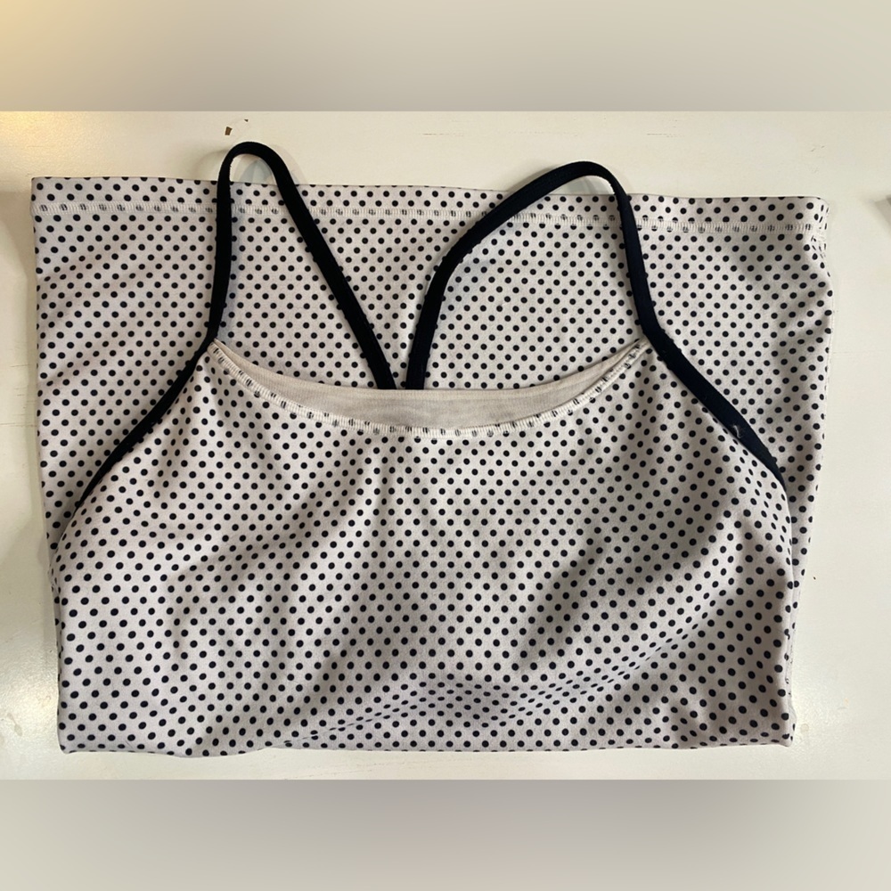 Lululemon Polka Dot Workout Tank No Bra Cups No Size - Picture 5 of 6